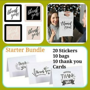 Starter Bundle Poly-mailers Stickers, and Thank you Cards+Envelopes